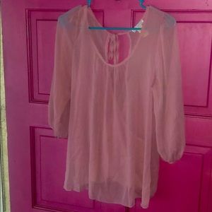 Body central sheer pink top